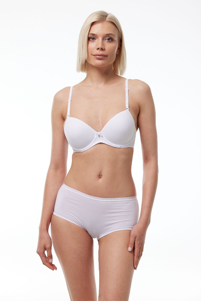 Malabadi Kaplı Balensiz Pamuklu Sütyen 825 Beyaz resmi