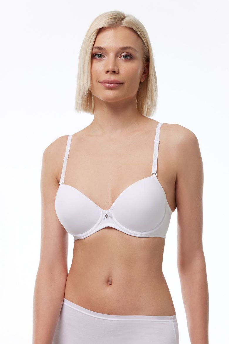 Malabadi Balenli Desteksiz Yumuşak Dokulu Soft Cup Sütyen 809 Beyaz resmi