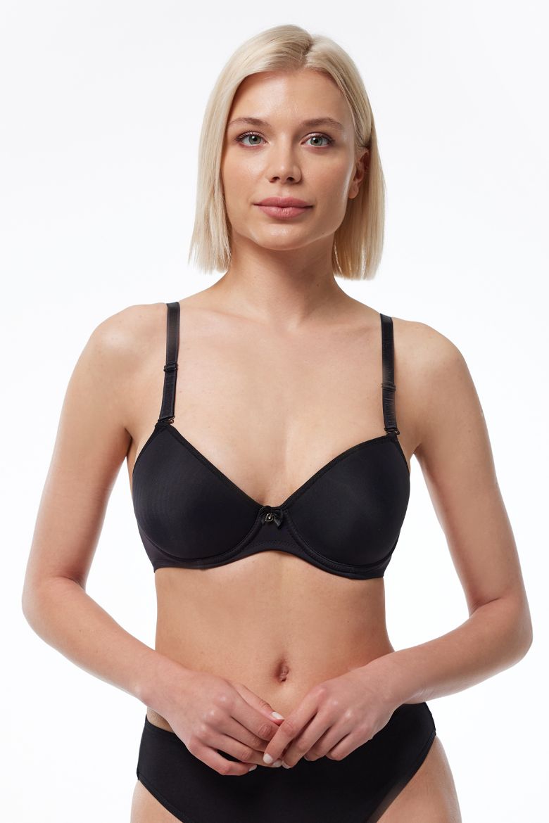 Malabadi Balenli Desteksiz Yumuşak Dokulu Soft Cup Sütyen 809 Siyah resmi