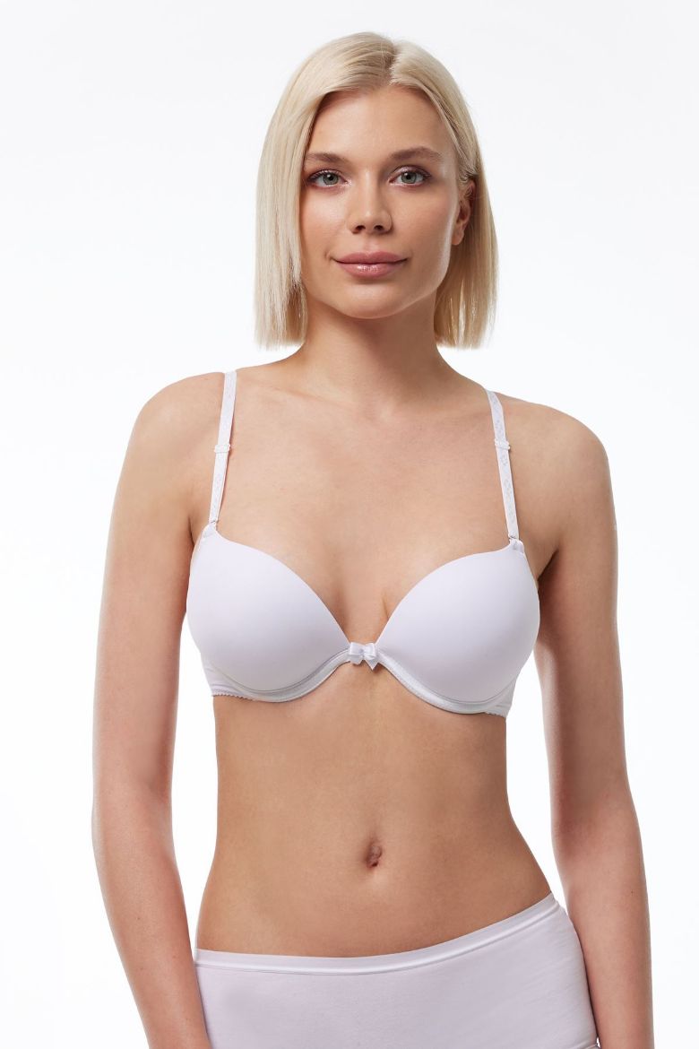 Malabadi Sihirli Büyüme Balenli Kaplı Çift Destekli Sütyen 813 Beyaz resmi