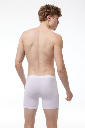 Malabadi Pamuk Elastan Uzun Boxer 073 Beyaz resmi