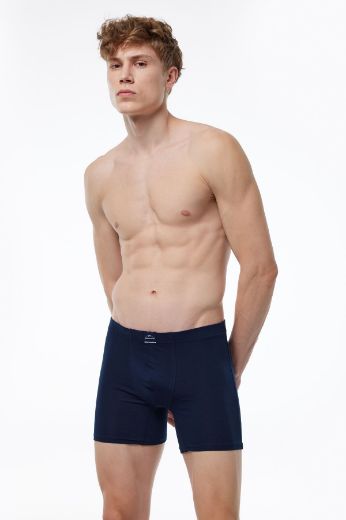 Malabadi Pamuk Elastan Uzun Boxer 073 Lacivert resmi