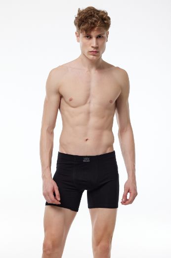 Malabadi Pamuk Elastan Uzun Boxer 073 Siyah resmi