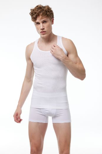 Malabadi Pamuk Yazlık Fileli Atlet 081 Beyaz resmi
