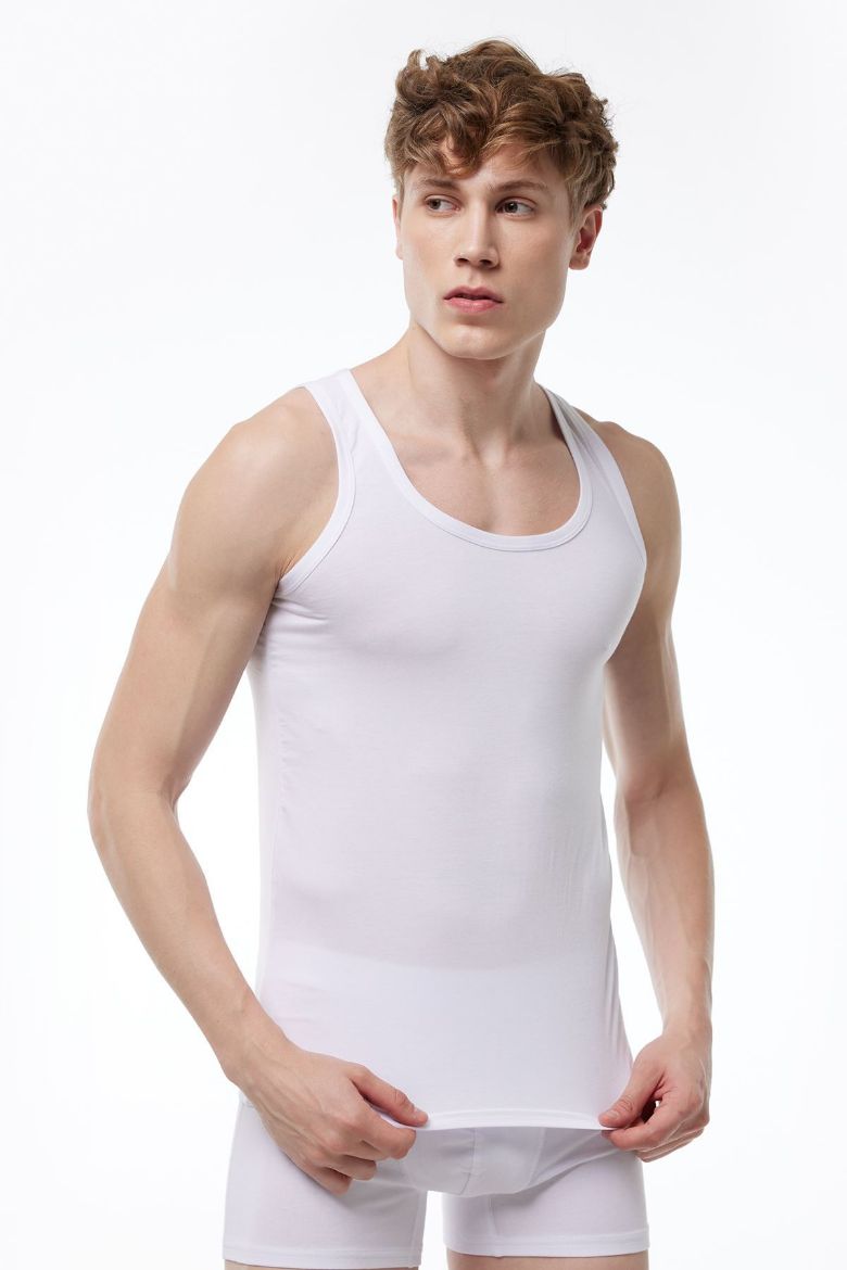 Malabadi Üst Seviye Micro Modal Atlet 910 Beyaz resmi