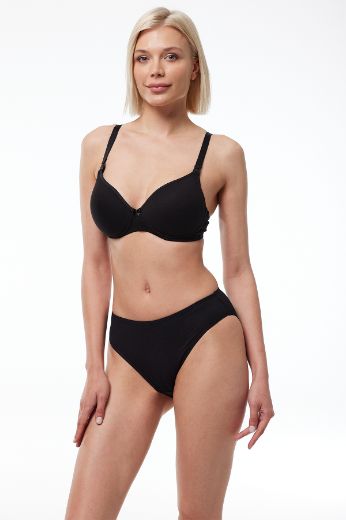 Malabadi Kaplı Balensiz Pamuklu Emzirme Sütyeni 822 Siyah resmi