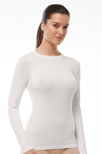 Malabadi Yuvarlak Yaka Uzun Kollu Modal Body 182 Ekru resmi