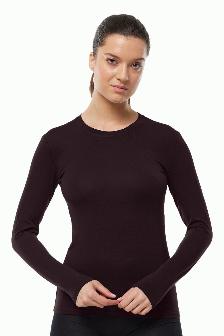 Malabadi Yuvarlak Yaka Uzun Kollu Modal Body 182 Kahverengi resmi