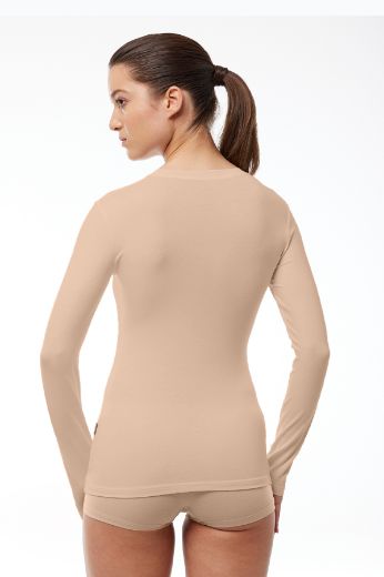 Malabadi Yuvarlak Yaka Uzun Kollu Modal Body 182 Ten resmi