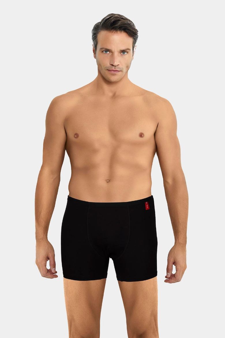 Jiber İnce Lastikli Penye Modal Boxer 286 Siyah resmi