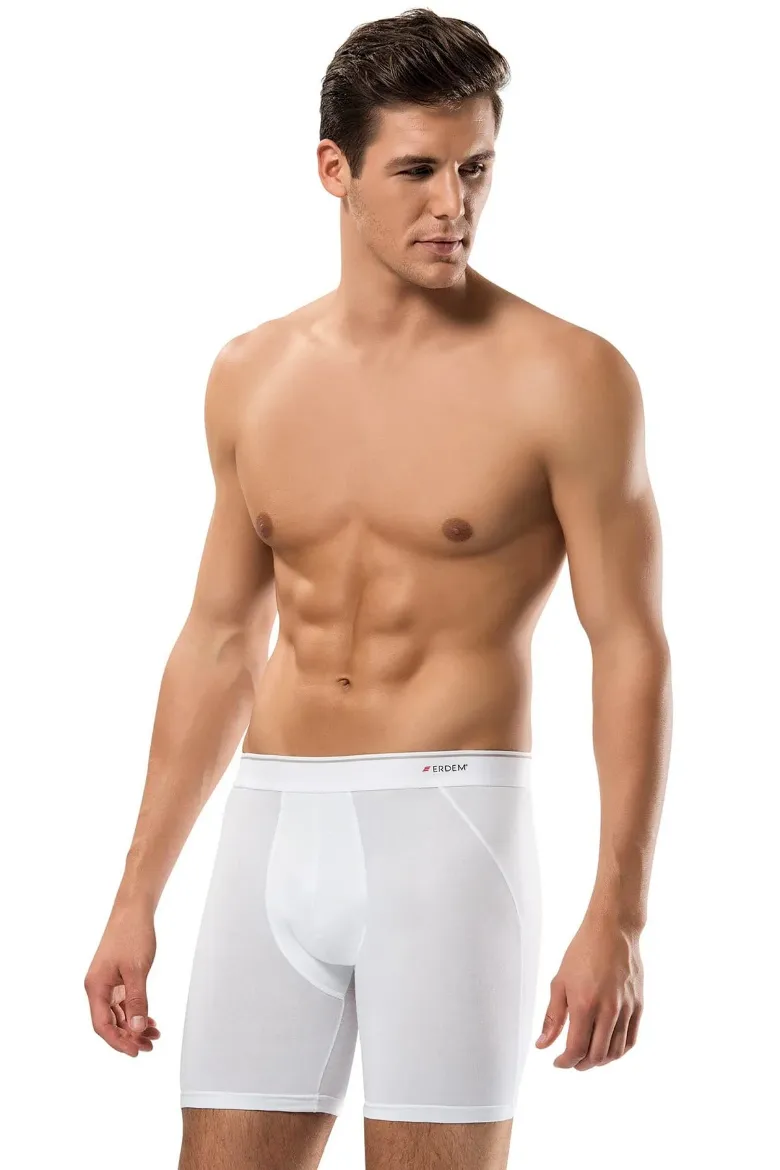Erdem Pamuk Elastan Uzun Boxer 1470 Beyaz resmi