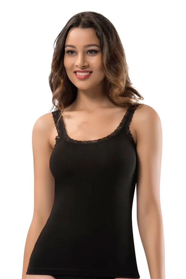 Erdem Dantel Askılı Atlet 2116 Siyah resmi