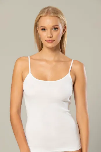  Erdem Pamuklu Ribana Atlet 2153 Beyaz resmi