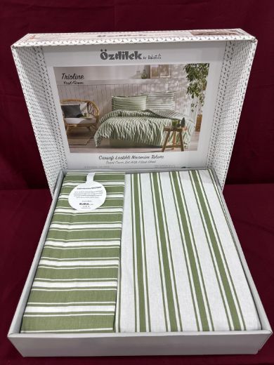 Özdilek Beech Çift Kişilik Nevresim Takımı Trioline Yeşil resmi