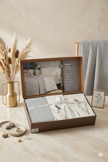 Özdilek Flover Gelin Seti Gri resmi