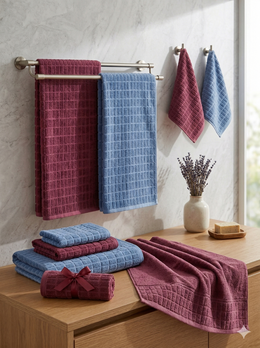 Özdilek Land Hamam Takımı İndigo K.pembe resmi