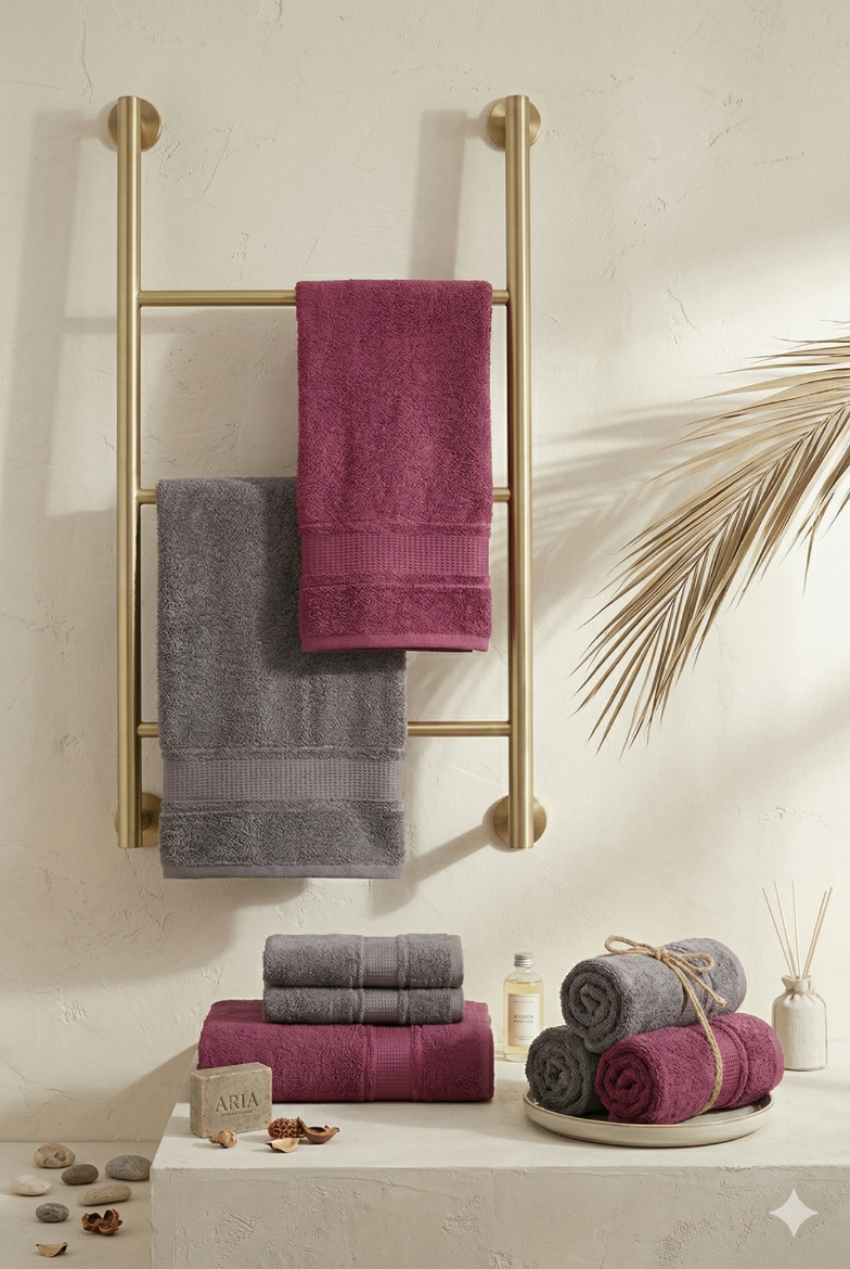 Özdilek Colourist Hamam Takımı Antrasit-K.pembe resmi