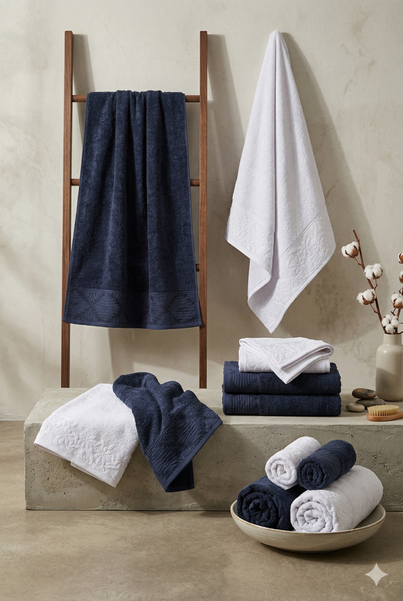 Özdilek Lano Hamam Takımı Lacivert-Gri resmi