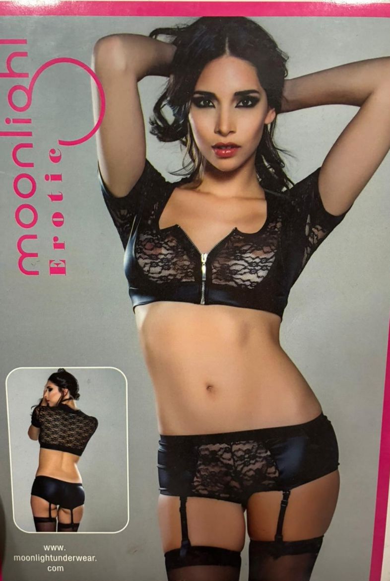 Moonlight Dantel ve Deri Görünümlü Jartiyerli Takım resmi