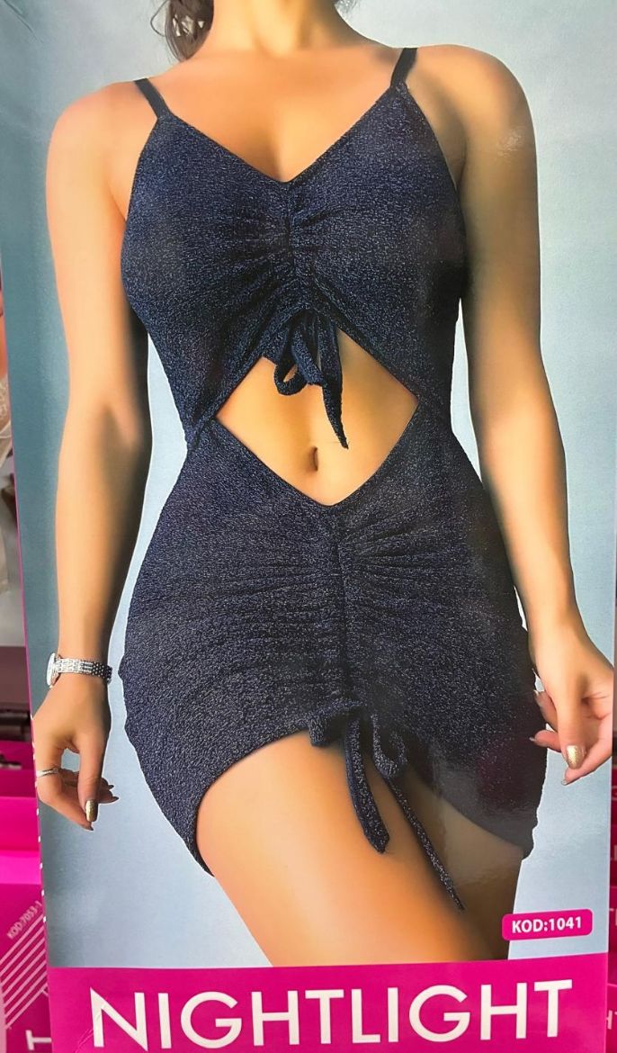 Nightlight Lacivert Simli Gecelik resmi