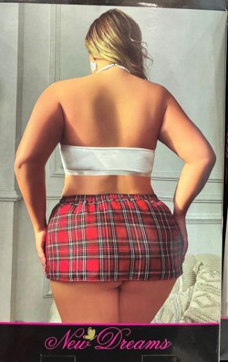 For Dreams School Girl Plaid Lingerie Costume Set  8488 resmi